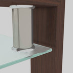 Rectangular Walnut Glass Coffee Table – Clear Tempered Glass Modern Side & Center Table for Living Room