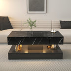 Modern LED Coffee Table – 6.93-Inch High Living Room Center Table with LED Lights, Large Contemporary Furniture
