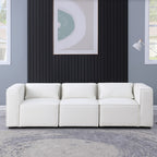 Beige Chenille Fabric Modular Sofa – Soft Seat & Backrest, Knock-Down Design for Easy Assembly