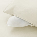 Convertible 4-Seat L-Shaped Sectional Sofa Couch with Ottoman – Cloud-Style Sofa with Padded Armrests for Living Room, Apartment & Office (Beige/White)