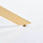 Modern Golden Dining Table with Cross Metal Legs & Glass Top – Space-Saving Square Kitchen Table (120x120x75cm)