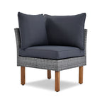 9-Piece Patio Rattan Conversation Set with Acacia Wood Legs & Tabletop – Modern Outdoor Furniture Collection