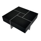 Unique Design Coffee Table with 4 Hidden Storage Compartments – Modern Living Room Center Table