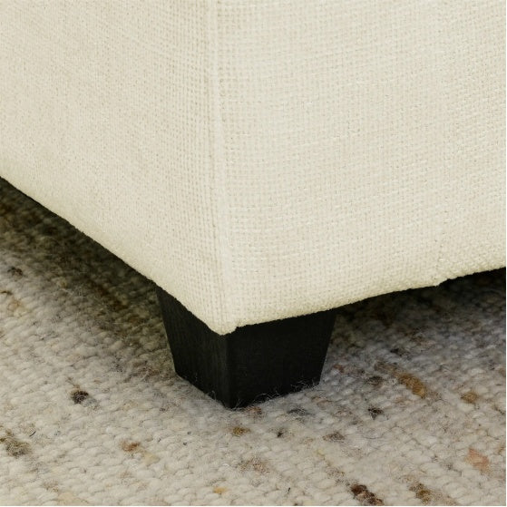 Convertible 4-Seat L-Shaped Sectional Sofa Couch with Ottoman – Cloud-Style Sofa with Padded Armrests for Living Room, Apartment & Office (Beige/White)