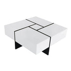Modern Coffee Table with 4 Hidden Storage Compartments – Unique Design Living Room Furniture