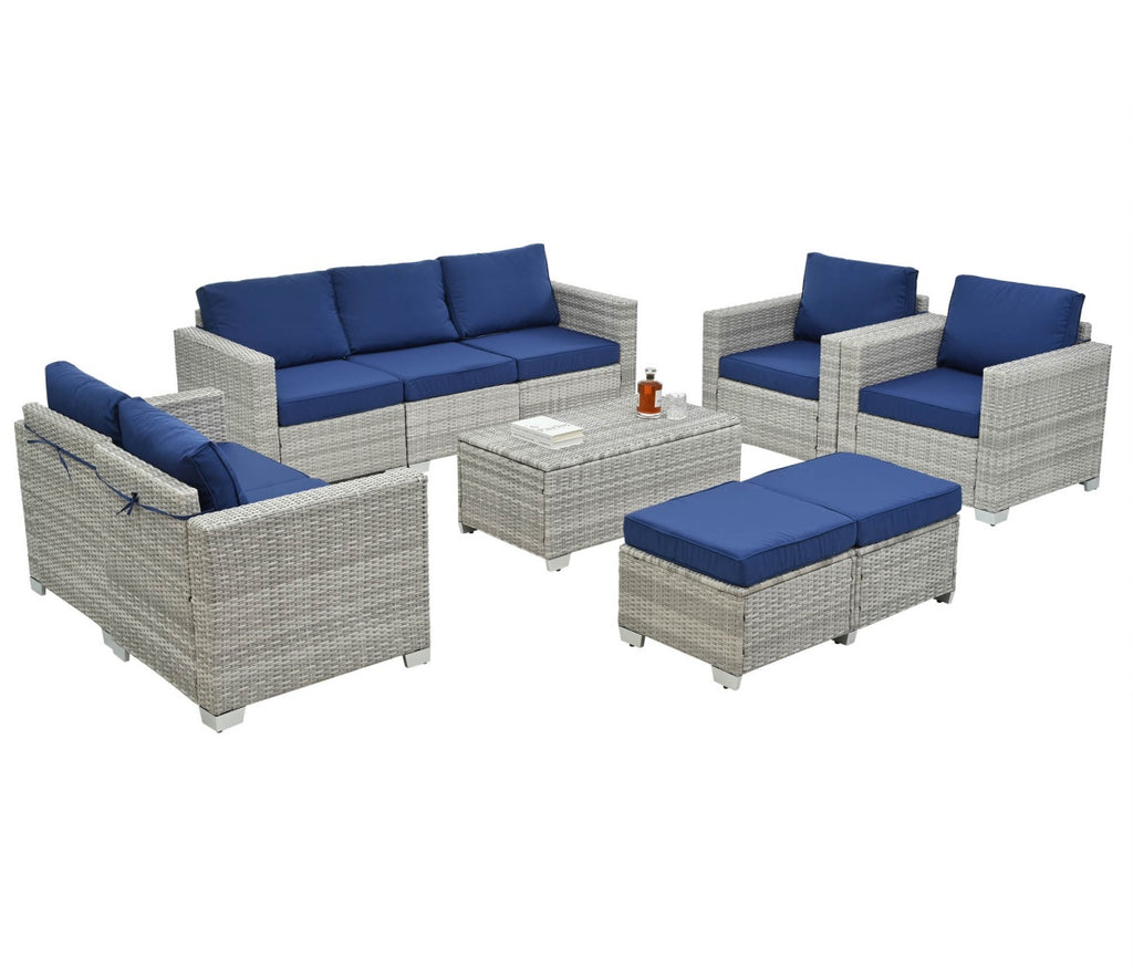 10-Piece Outdoor Patio Furniture Set with Cushions – Modern Garden & Backyard Seating Collection