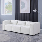 Beige Chenille Fabric Modular Sofa – Soft Seat & Backrest, Knock-Down Design for Easy Assembly