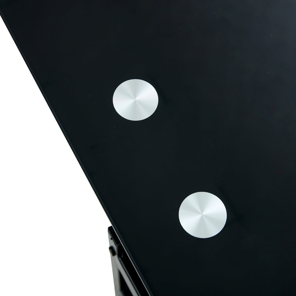 Modern Glass Lift-Top Coffee Table – 2-Layer Black Tempered Glass, Simple Contemporary Design