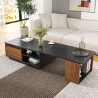 Extendable Wooden Coffee Table with Adjustable Length & 2 Storage Drawers – Large Rectangular Living Room Center Table