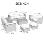 10-Piece Outdoor Patio Furniture Set with Cushions – Modern Garden & Backyard Seating Collection