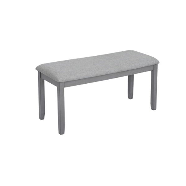 6-Piece Dining Set with Rectangular Wooden Table, 4 Upholstered Chairs & Bench – Modern Gray Kitchen & Dining Room Furniture