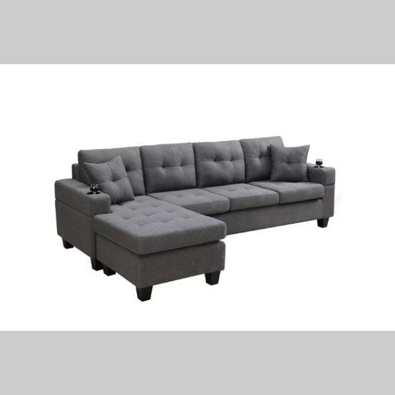 Modern Fabric Sectional Sofa with Chaise – Comfortable Living Room Seating