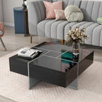Unique Design Coffee Table with 4 Hidden Storage Compartments – Modern Living Room Center Table