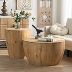Vintage Bucket-Shaped Coffee Table Set – Stylish Accent Tables for Living Room, Dining Room & Office