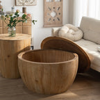 Vintage Bucket-Shaped Coffee Table Set – Stylish Accent Tables for Living Room, Dining Room & Office