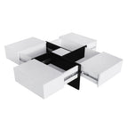 Modern Coffee Table with 4 Hidden Storage Compartments – Unique Design Living Room Furniture