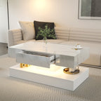 Modern LED Coffee Table – 6.93-Inch High Living Room Center Table with LED Lights, Large Contemporary Furniture