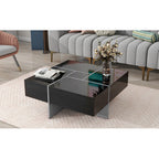 Unique Design Coffee Table with 4 Hidden Storage Compartments – Modern Living Room Center Table