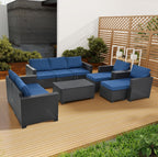 10-Piece Outdoor Patio Furniture Set with Cushions – Modern Garden & Backyard Seating Collection