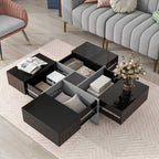 Unique Design Coffee Table with 4 Hidden Storage Compartments – Modern Living Room Center Table