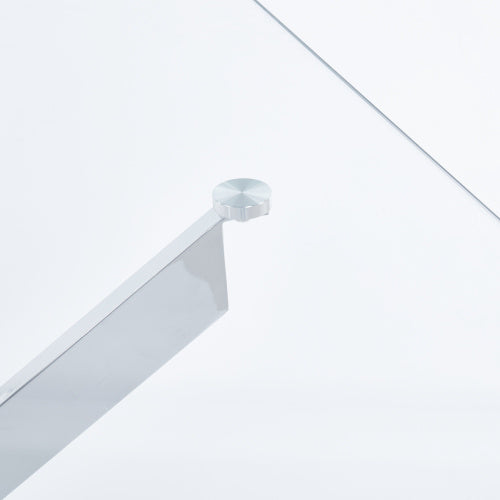 Modern Golden Dining Table with Cross Metal Legs & Glass Top – Space-Saving Square Kitchen Table (120x120x75cm)