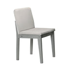 Grey Finish 5 Piece Dining Room Set Dining Table 4x Chairs Beige Fabric Chairs