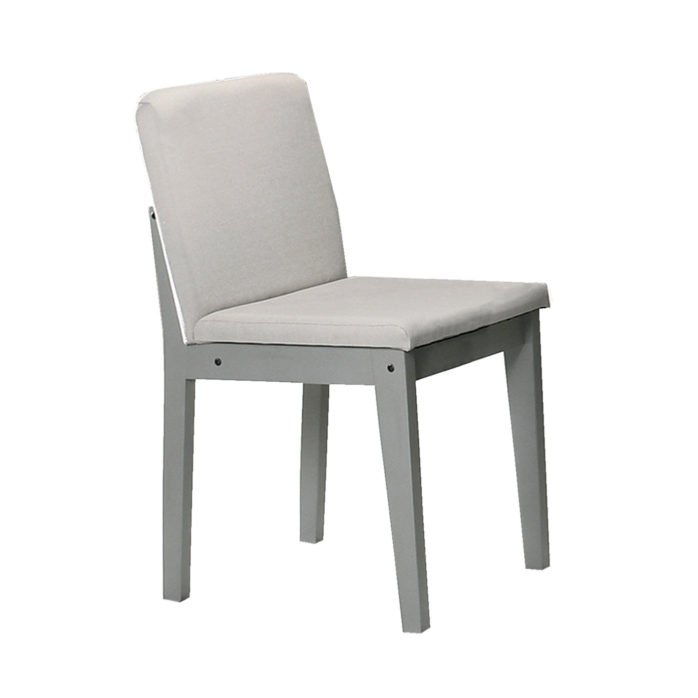 Grey Finish 5 Piece Dining Room Set Dining Table 4x Chairs Beige Fabric Chairs