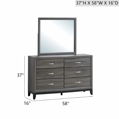 Glasgow Gray Wooden Dresser (Mirror Not Included) – Modern Bedroom Storage Furniture