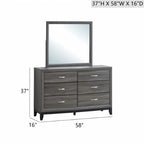 Glasgow Gray Wooden Dresser (Mirror Not Included) – Modern Bedroom Storage Furniture