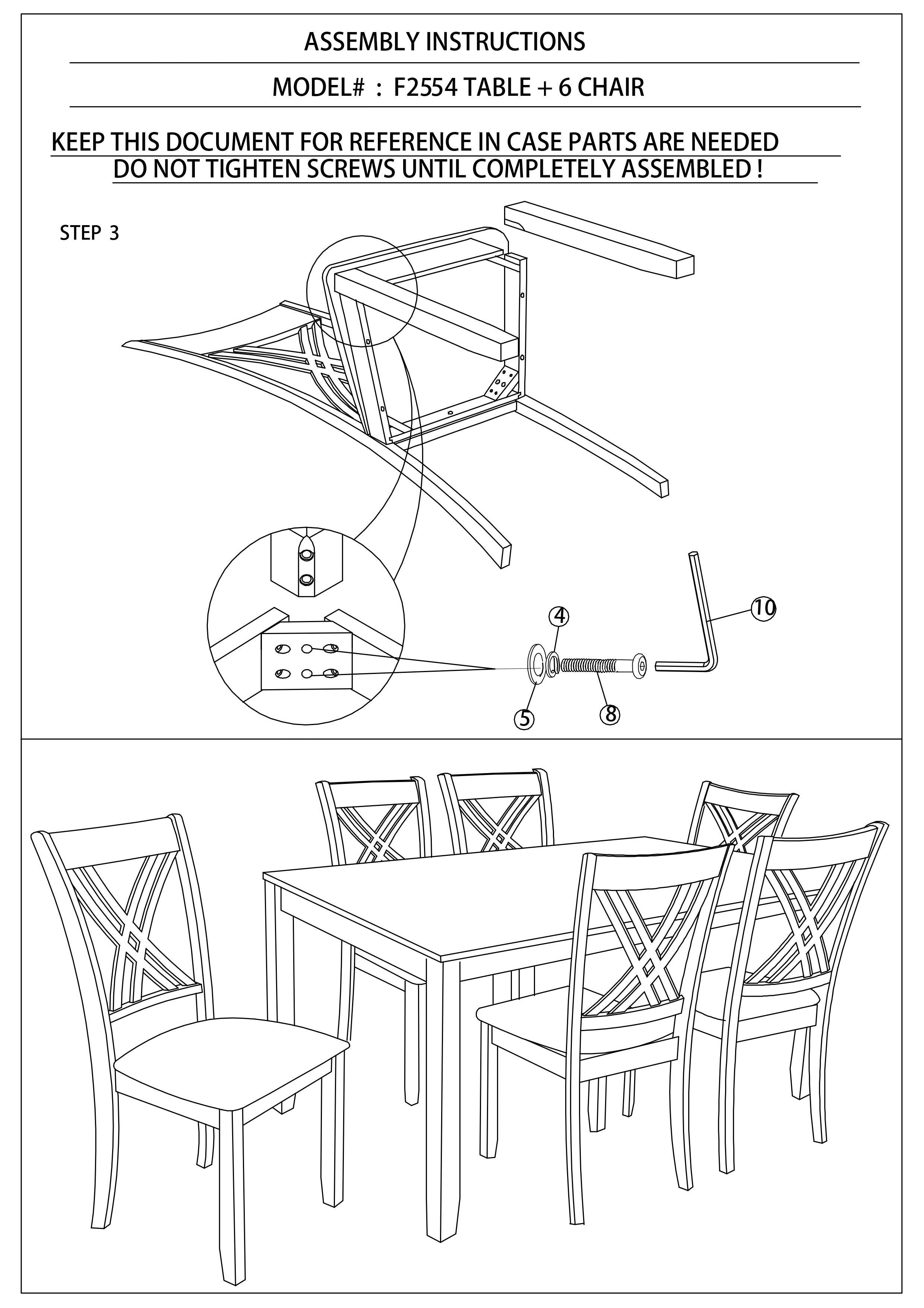 7-Piece Dining Set with Table & 6 Chairs – Espresso Finish, Cushioned Seats & X-Back Design