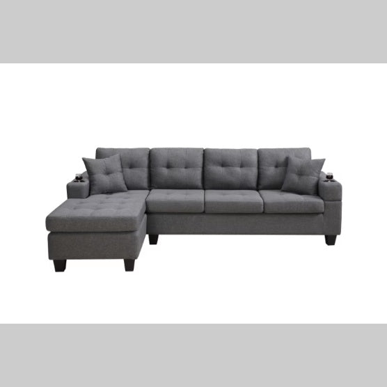 Modern Fabric Sectional Sofa with Chaise – Comfortable Living Room Seating