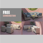 7-Piece Outdoor Patio Sofa Furniture Set with Cushions – Modern Garden & Backyard Seating