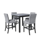 TOPMAX 5-Piece Counter Height Dining Set – Wooden Table with Chairs & Stools Featuring Footrests