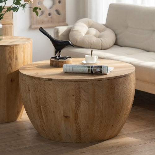 Vintage Bucket-Shaped Coffee Table Set – Stylish Accent Tables for Living Room, Dining Room & Office