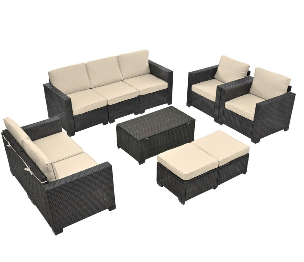10-Piece Outdoor Patio Furniture Set with Cushions – Modern Garden & Backyard Seating Collection