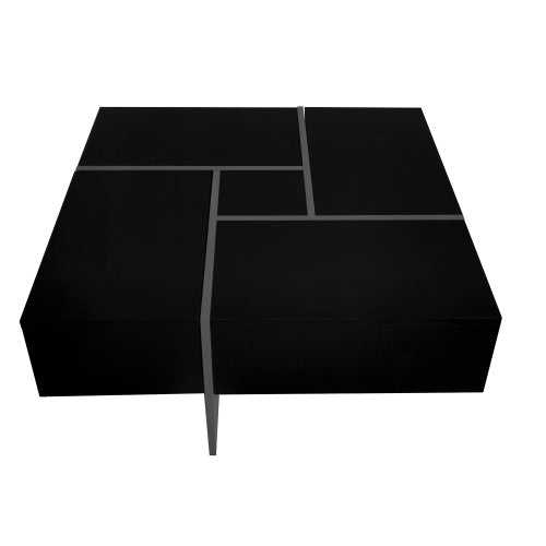 Unique Design Coffee Table with 4 Hidden Storage Compartments – Modern Living Room Center Table