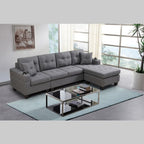 Modern Fabric Sectional Sofa with Chaise – Comfortable Living Room Seating