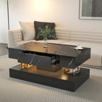 Modern LED Coffee Table – 6.93-Inch High Living Room Center Table with LED Lights, Large Contemporary Furniture