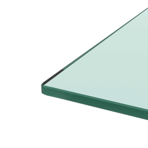 Rectangular Walnut Glass Coffee Table – Clear Tempered Glass Modern Side & Center Table for Living Room