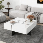Modern Coffee Table with 4 Hidden Storage Compartments – Unique Design Living Room Furniture